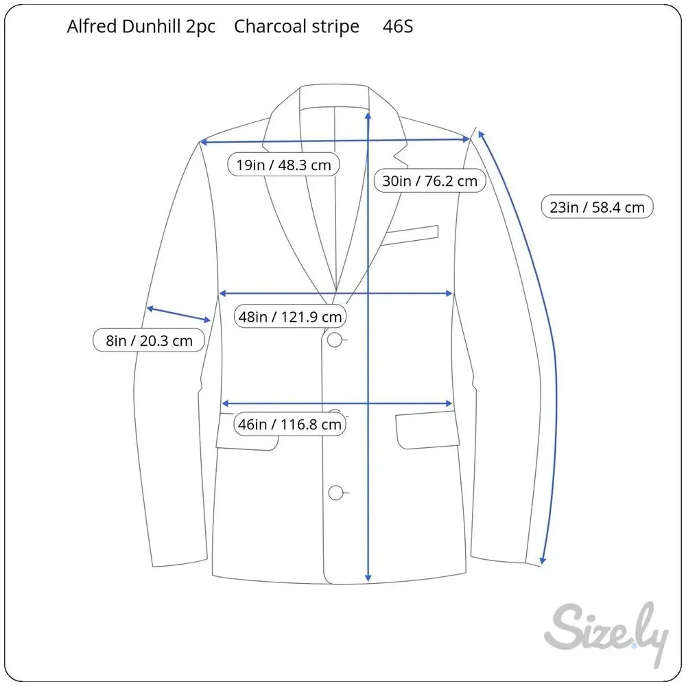 Alfred Dunhill Mens Gray Rainbow Striped 2 Piece Suit 46S Pants 38/25